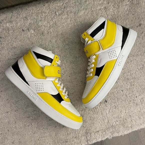 CELINE 🖤 Leather Velcro High Top Sneakers - Men’s Size 41 / Women’s Size 9 - Picture 8 of 13